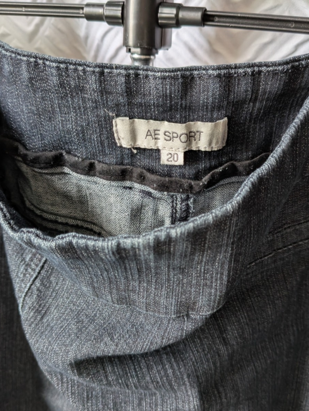 Addition-Elle Plus Size 20W Denim Pencil Skirt Stretch Faux Pockets Back Slit - Picture 5 of 10
